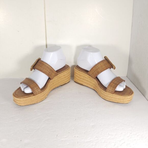 Sam Edelman Women's Chase US 7,5 Eggshell Raffia Espadrille Wedge Sandals - Picture 6 of 15